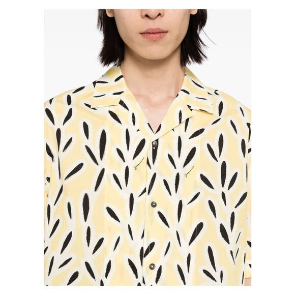 Jacquemus La Chemise Jean Camp Shirt in Yellow Black EU 48 US 38 - Picture 3 of 5